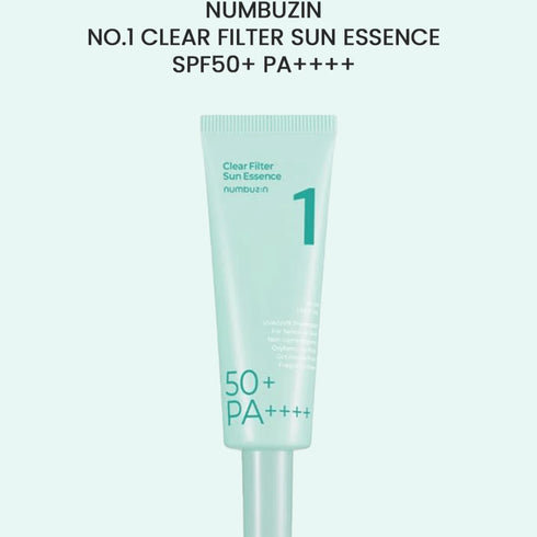 Protejează-ți pielea cu Numbuzin No. 1 Clear Filter Sun Essence SPF 50+ PA++++, soluția ideală pentru pielea sensibilă ce necesită protecție împotriva razelor UVA și UVB. Acest produs este special formulat pentru a oferi o barieră puternică împotriva soarelui, fără a bloca porii sau a irita pielea. Este liber de oxibenzonă și octinoxat, făcându-l perfect pentru utilizarea zilnică. Cu o textură ușoară și fără parfum, este soluția ideală pentru o protecție solară eficientă și confortabilă.