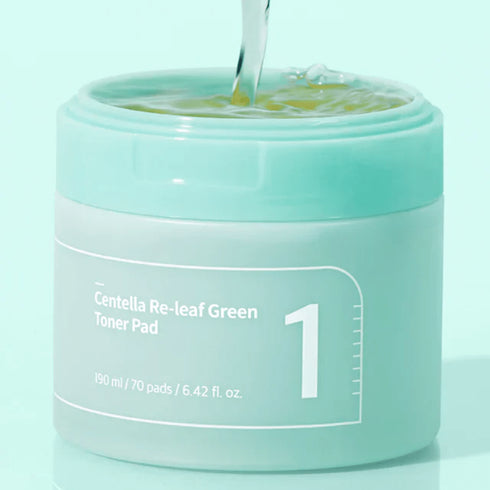 No. 1 Centella Re-leaf Green Toner Pad 190ml - WowSkin Romania