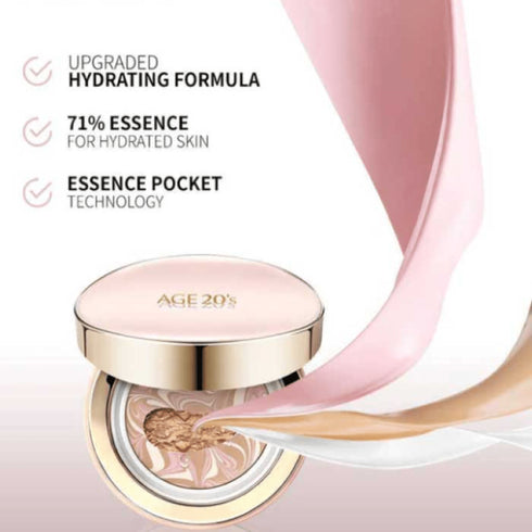 Fond de ten compact cu esență pentru un ten radiant și catifelat
AGE 20’s Signature Essence Cover Pact Moisture 23 oferă hidratare și acoperire medie, pentru un finish natural și fresh. WowSkin Romania