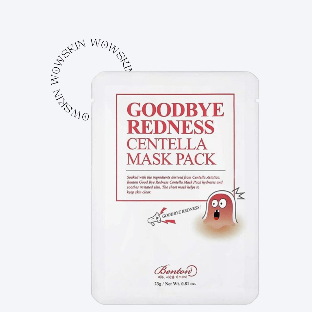  Masca Benton Goodbye Redness Centella calmează eficient roșeața și iritațiile datorită conținutului ridicat de Centella Asiatica. wowskin.ro