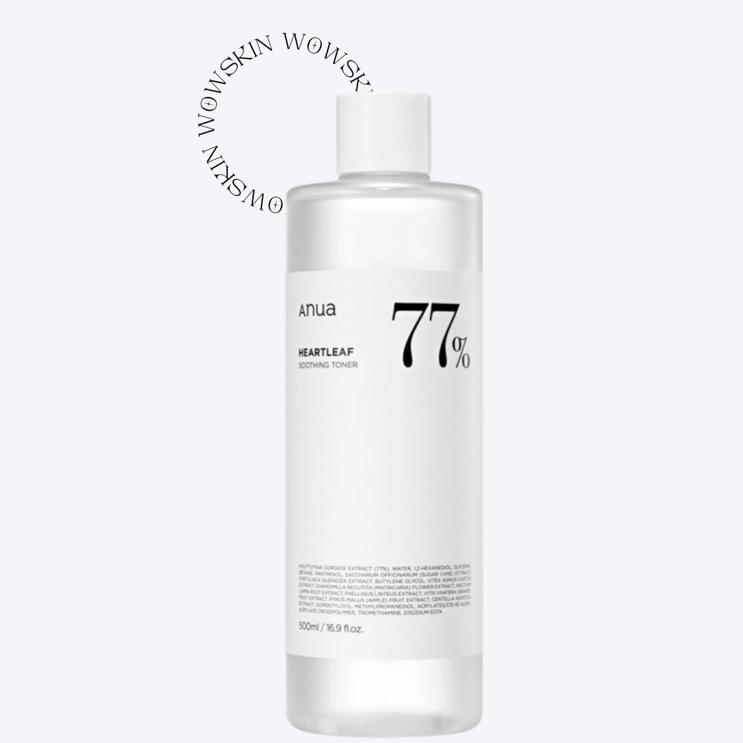 Anua Heartleaf 77% Soothing Toner 500 ml calmează pielea iritată și reduce roșeața. Ideal pentru ten sensibil, acneic sau cu tendință de inflamație.