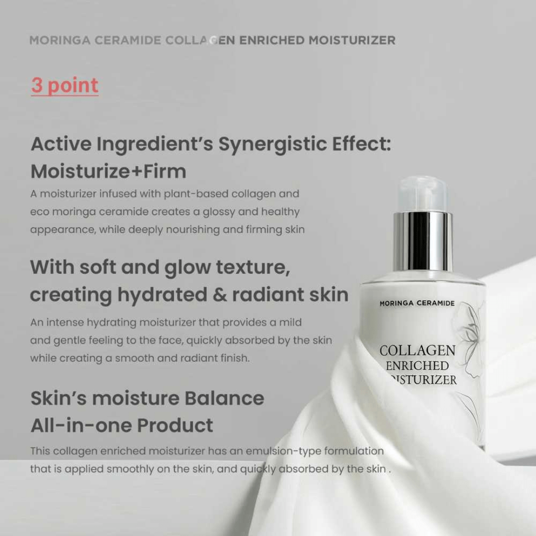 Moringa Ceramide Collagen Enriched Moisturizer, 120 ml - WowSkin Romania