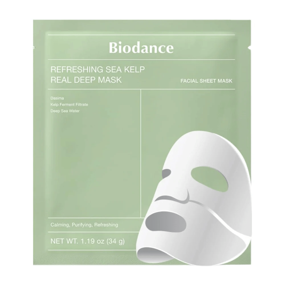 Textură Biodance Sea Kelp Real Deep Mask – gel răcoritor cu alge şi ceramide pentru confort şi echilibru