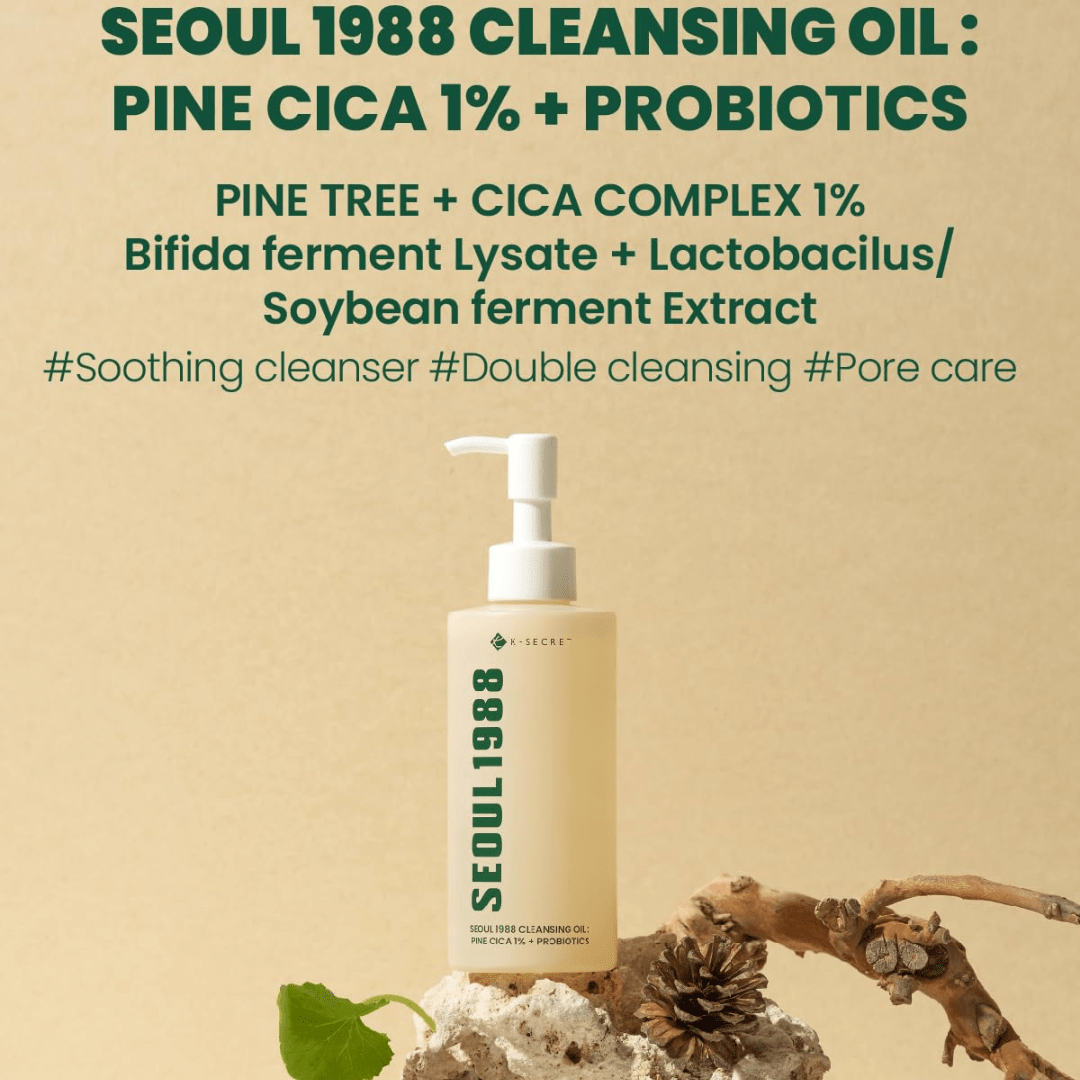 SEOUL 1988 Cleansing Oil : Pine Cica 1% + Probiotics, 200 ml - WowSkin Romania