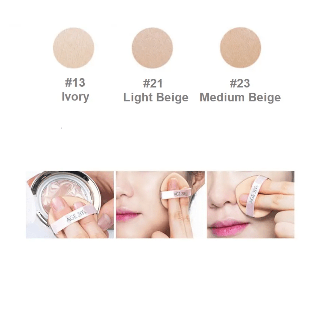 Protecție solară ridicată și machiaj de lungă durată
AGE 20’s Moisture Cover Pact 23 Medium Beige SPF50+ PA+++ asigură protecție eficientă și un ten luminos fără efect de mască. WowSkin Romania