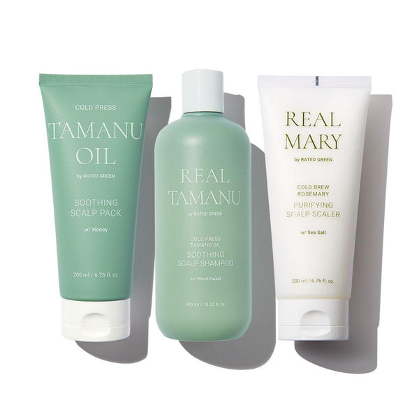 Tamanu Oil Set (Șampon+Tratament scalp+Mască păr)