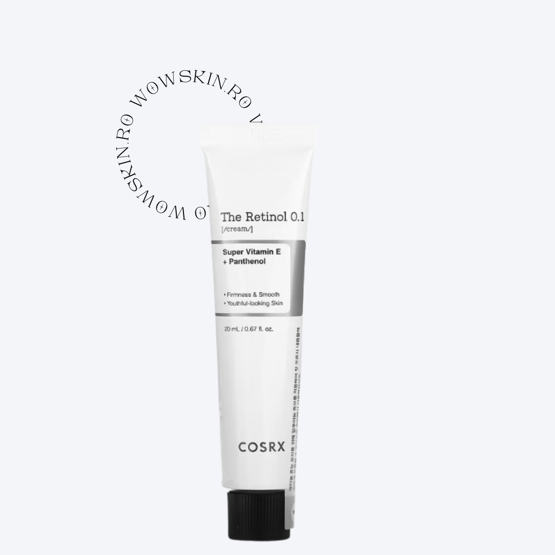 COSRX The Retinol 0.1 Cream combate liniile fine și semnele de îmbătrânire cu o formulă delicată, potrivită și pentru începători. Retinol pur 0.1% pentru o piele netedă, revitalizată și fermă.wowskin.ro 