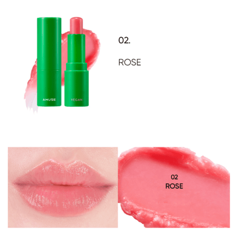 Vegan Green Lip Balm - 02 Rose